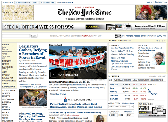 NYT.COM Front Page